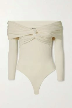 Best Pirce ⌛ KHAITE Cibo Off-the-shoulder Twisted Stretch-jersey Bodysuit ✨