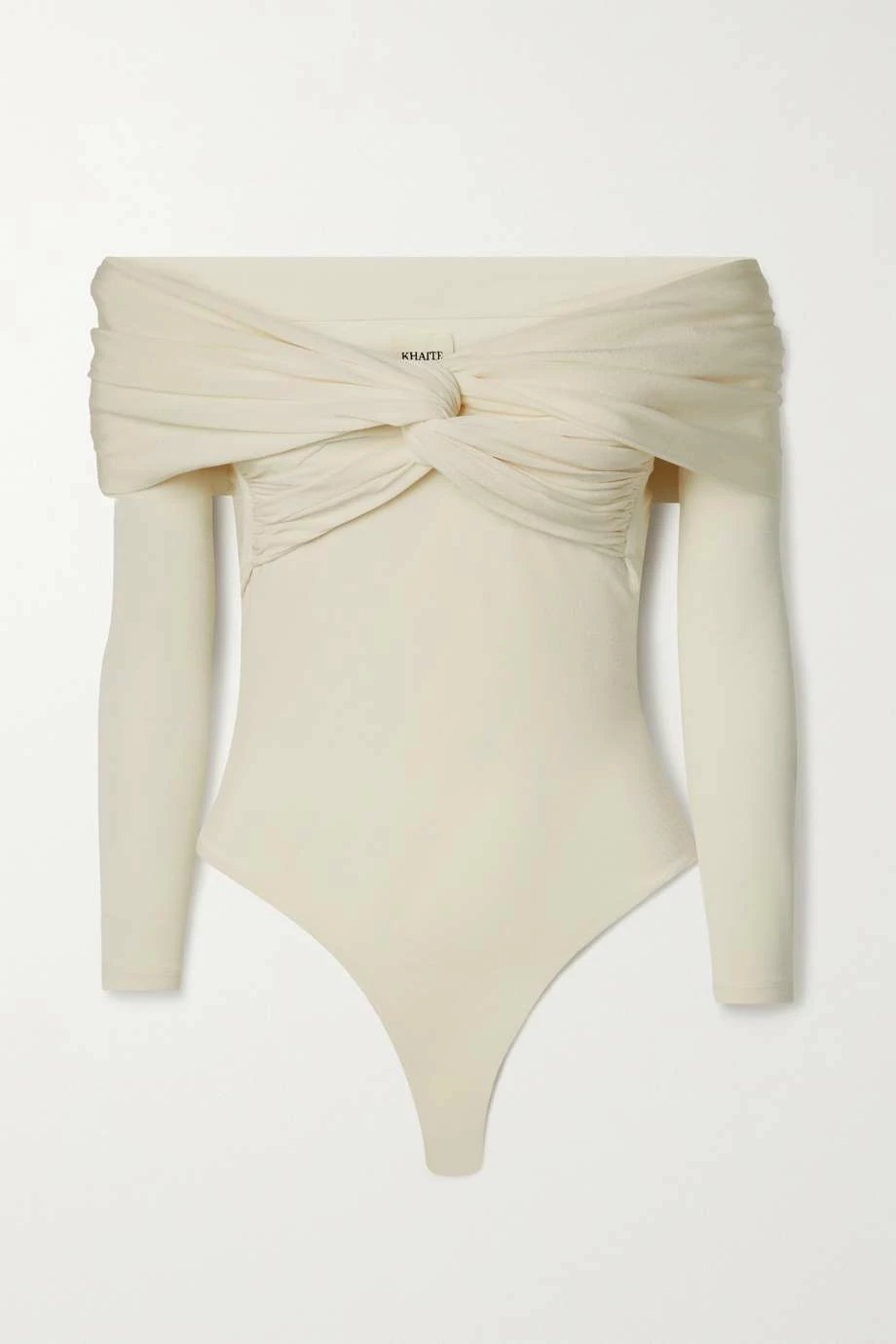 Best Pirce ⌛ KHAITE Cibo Off-the-shoulder Twisted Stretch-jersey Bodysuit ✨ 3 Best Pirce ⌛ KHAITE Cibo Off-the-shoulder Twisted Stretch-jersey Bodysuit ✨