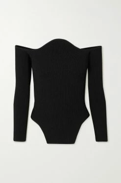 Cheap 👏 KHAITE Maria Off-the-shoulder Ribbed-knit Sweater 🤩