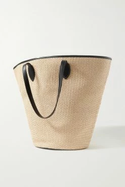Cheapest 🔔 KHAITE Osa Leather-trimmed Raffia Tote 🎁 -Khaite Store w920 q60 1087