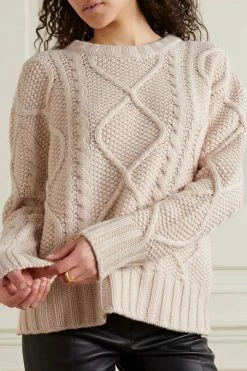 Outlet ⭐ KHAITE Mafalda Cable-knit Cashmere Sweater ✔️ -Khaite Store w920 q60 112