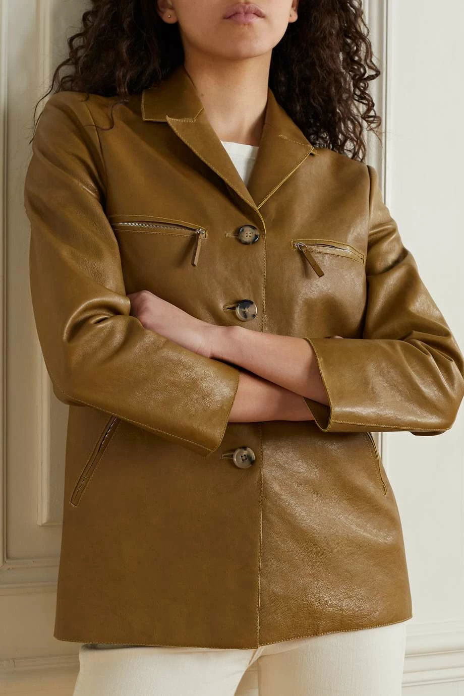 Best deal 🥰 KHAITE Russo Leather Jacket 🧨 5 Best deal 🥰 KHAITE Russo Leather Jacket 🧨 - Image 3