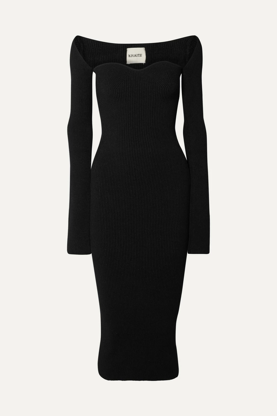Best Sale 🥰 KHAITE Beth Ribbed-knit Midi Dress ⭐ 3 Best Sale 🥰 KHAITE Beth Ribbed-knit Midi Dress ⭐