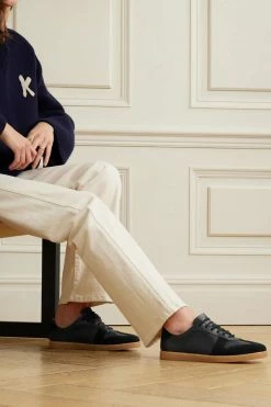 New 😉 KHAITE Walker Suede-trimmed Leather Sneakers 🌟 -Khaite Store w920 q60 144