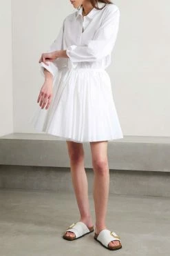 Flash Sale 🧨 KHAITE Jorja Layered Pleated Cotton-poplin Mini Wrap Skirt 👍 -Khaite Store w920 q60 16