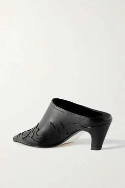 Outlet 👏 KHAITE Madison Appliquéd Leather Mules 🔔 -Khaite Store w920 q60 166