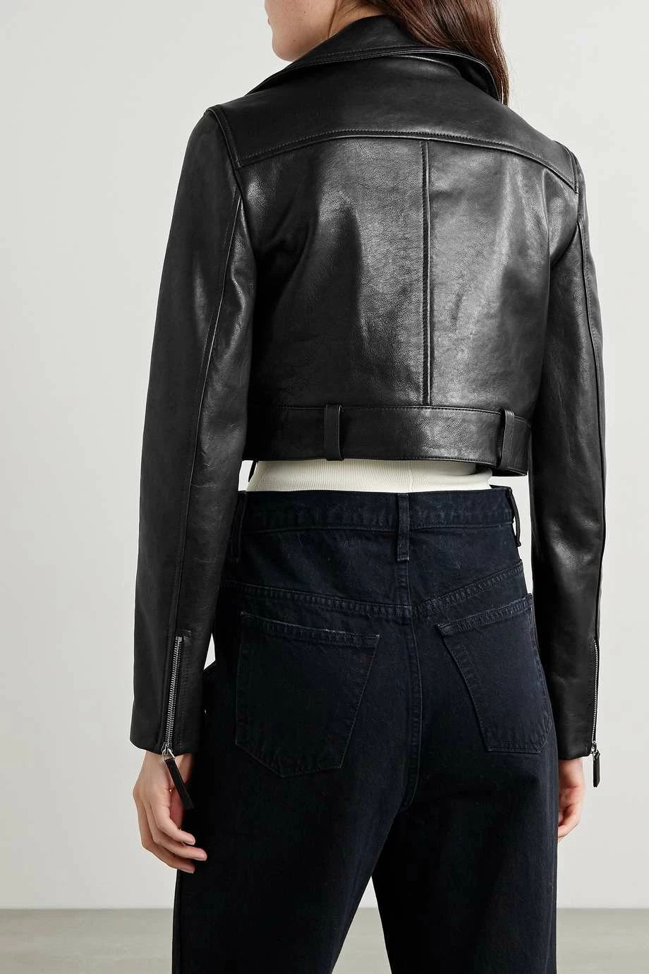 Coupon ๐ KHAITE Meyla Cropped Leather Biker Jacket โจ 4 Coupon ๐ KHAITE Meyla Cropped Leather Biker Jacket โจ - Image 3