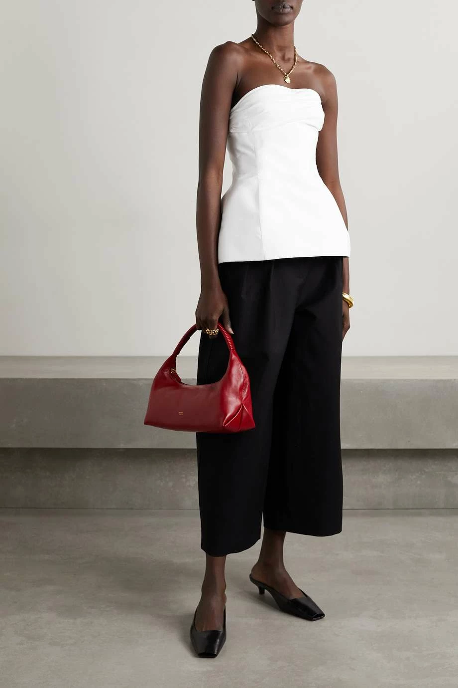 Promo ⌛ KHAITE Blanche Strapless Cotton-twill Peplum Top ❤️ 7 Promo ⌛ KHAITE Blanche Strapless Cotton-twill Peplum Top ❤️ - Image 5