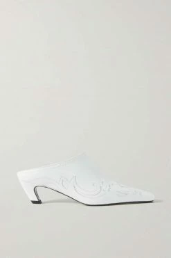 Best deal 🧨 KHAITE Madison Appliquéd Leather Mules 😉