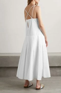 Top 10 🌟 KHAITE Thea Pleated Cotton-poplin Maxi Dress 🎉 -Khaite Store w920 q60 234