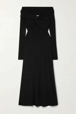 Best deal 💯 KHAITE Cerna Off-the-shoulder Cutout Knotted Stretch-jersey Midi Dress 🥰