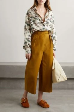 New 🎉 KHAITE Garo Printed Silk-twill Shirt 👏 -Khaite Store w920 q60 265