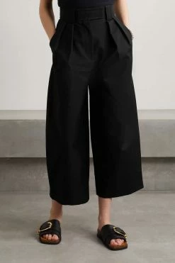 Flash Sale ✔️ KHAITE Tino Cropped Pleated Cotton Wide-leg Pants 🔔 -Khaite Store w920 q60 272