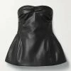 Best deal ✨ KHAITE Blanche Strapless Leather Peplum Top 🤩