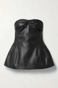 Best deal ✨ KHAITE Blanche Strapless Leather Peplum Top 🤩