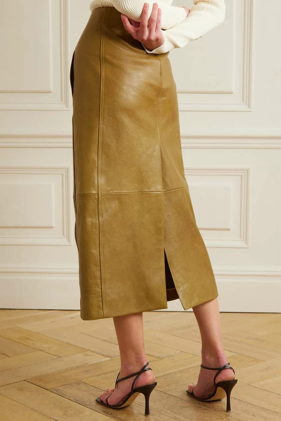 Budget โญ KHAITE Joli Leather Midi ๐ Skirt ๐ 5 Budget โญ KHAITE Joli Leather Midi ๐ Skirt ๐ - Image 3