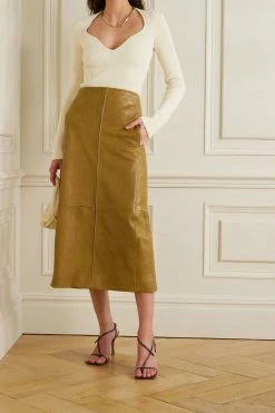 Budget โญ KHAITE Joli Leather Midi ๐ Skirt ๐ 11 Budget โญ KHAITE Joli Leather Midi ๐ Skirt ๐ -Khaite Store w920 q60 299