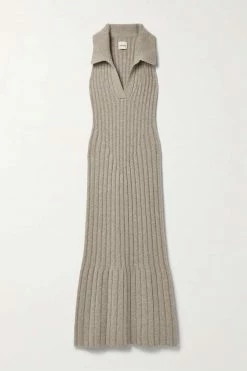 Cheap 🎉 KHAITE Giselle Ribbed Cashmere Maxi Dress 👏
