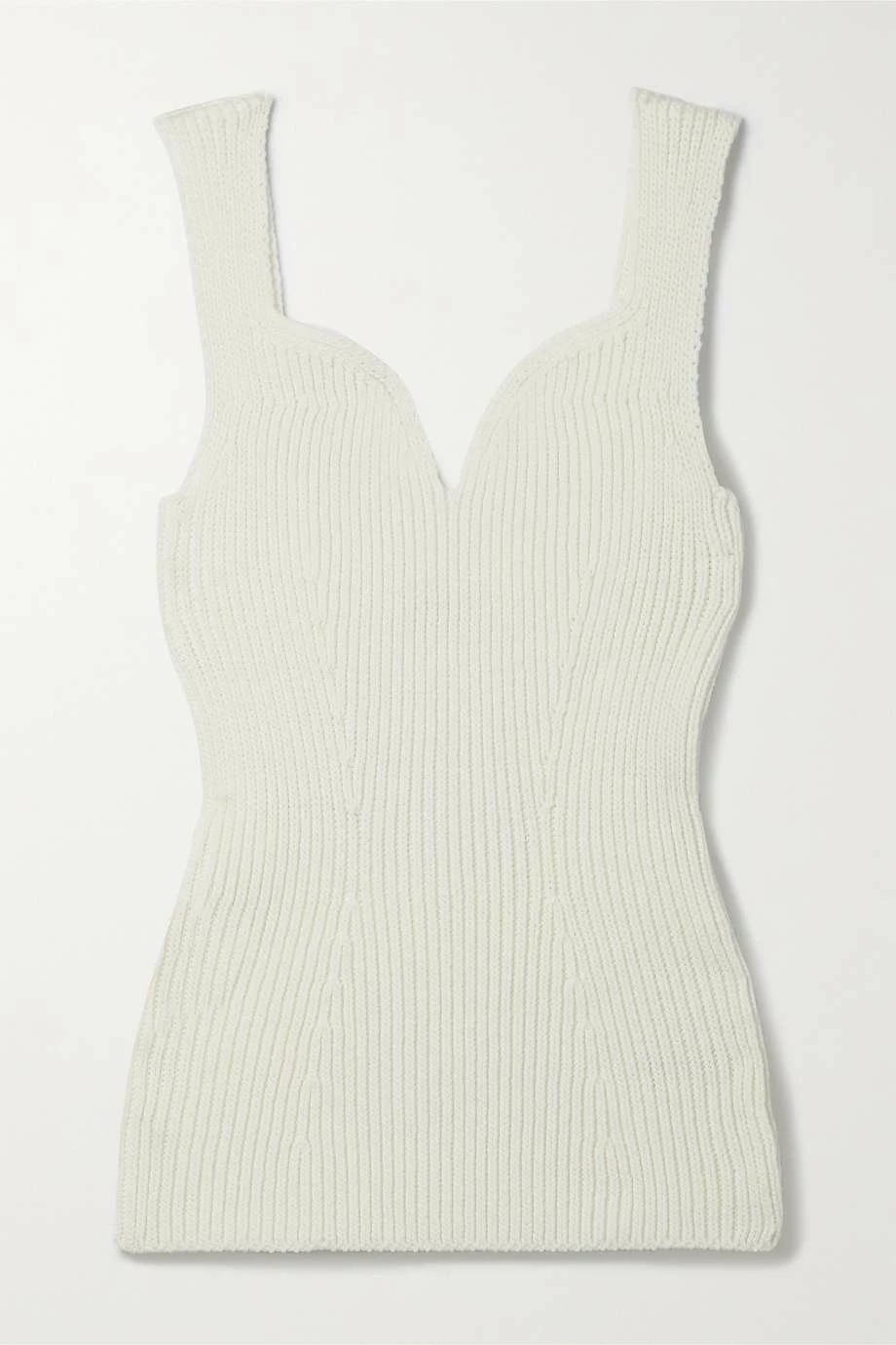 Deals π KHAITE Lanae Cutout Ribbed Cotton-blend Top π 3 Deals π KHAITE Lanae Cutout Ribbed Cotton-blend Top π