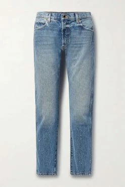 Wholesale 🎁 KHAITE Kyle Distressed Low-rise Straight-leg Jeans 🥰