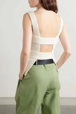 Deals π KHAITE Lanae Cutout Ribbed Cotton-blend Top π 9 Deals π KHAITE Lanae Cutout Ribbed Cotton-blend Top π -Khaite Store w920 q60 33