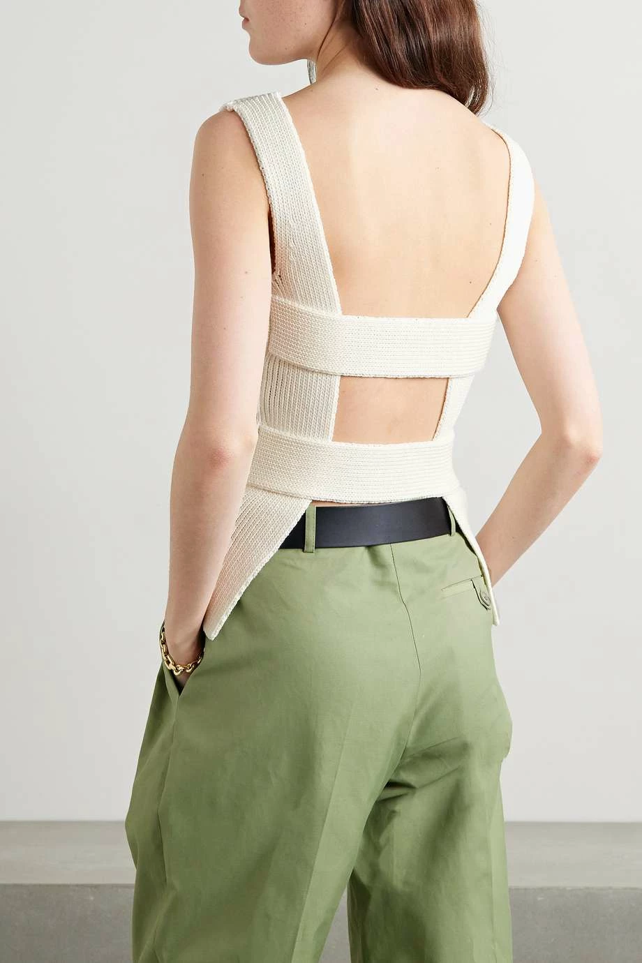 Deals π KHAITE Lanae Cutout Ribbed Cotton-blend Top π 5 Deals π KHAITE Lanae Cutout Ribbed Cotton-blend Top π - Image 3