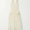 Cheapest ⌛ KHAITE Maryam Open-back Ruffled Pleated Silk Crepe De Chine Maxi 👍 Dress ⭐