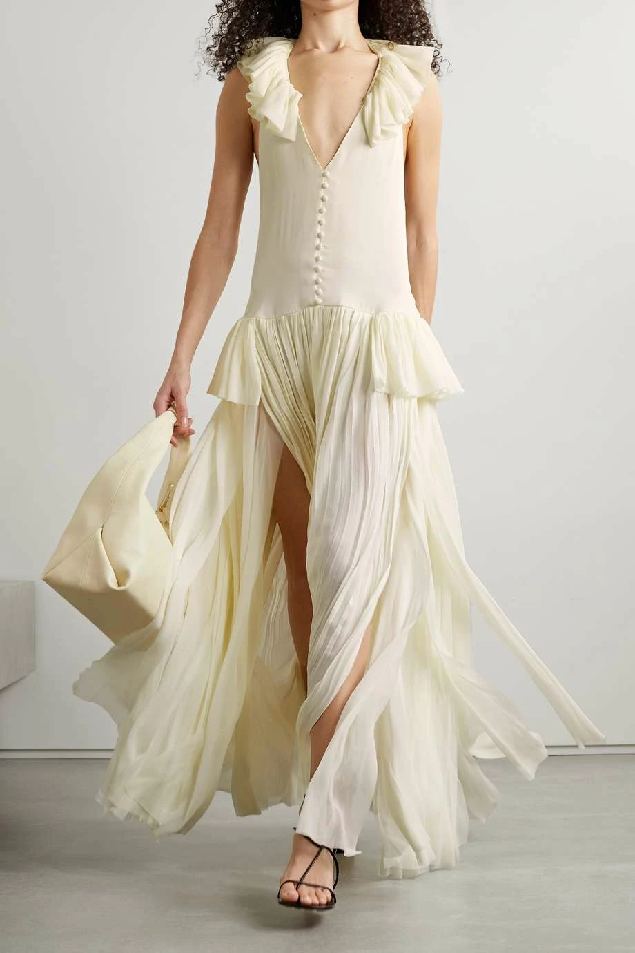 Cheapest โ KHAITE Maryam Open-back Ruffled Pleated Silk Crepe De Chine Maxi ๐ Dress โญ 4 Cheapest โ KHAITE Maryam Open-back Ruffled Pleated Silk Crepe De Chine Maxi ๐ Dress โญ - Image 2