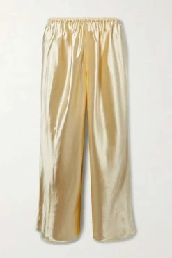 Best deal 🧨 KHAITE Lindy Cropped Silk-satin Wide-leg Pants 🔥