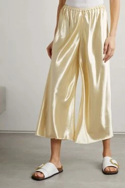 Best deal 🧨 KHAITE Lindy Cropped Silk-satin Wide-leg Pants 🔥 -Khaite Store w920 q60 375