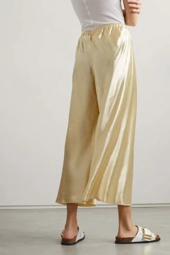 Best deal 🧨 KHAITE Lindy Cropped Silk-satin Wide-leg Pants 🔥 -Khaite Store w920 q60 376