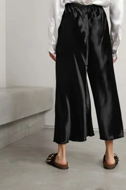 Flash Sale ⭐ KHAITE Lindy Cropped Satin Wide-leg Pants 👍 -Khaite Store w920 q60 381
