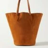 Best Sale ✔️ KHAITE Osa Whipstitched Leather-trimmed Suede Tote ❤️
