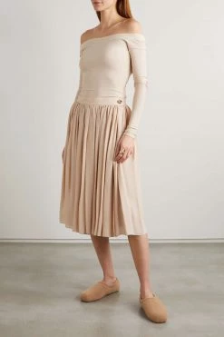 Best deal 🥰 KHAITE Devon Off-the-shoulder Open-back Jersey Bodysuit ✔️ -Khaite Store w920 q60 443