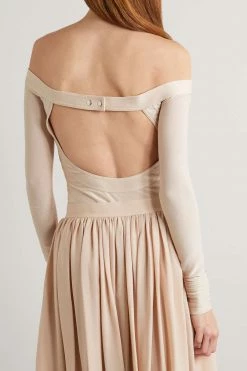 Best deal 🥰 KHAITE Devon Off-the-shoulder Open-back Jersey Bodysuit ✔️ -Khaite Store w920 q60 445
