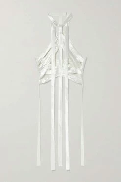 New ❤️ KHAITE Sukey Cutout Hammered-satin Top 🛒