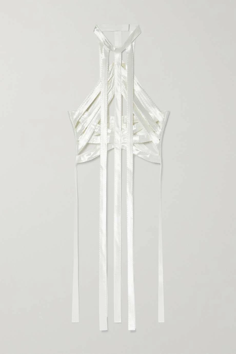 New ❤️ KHAITE Sukey Cutout Hammered-satin Top 🛒 2 New ❤️ KHAITE Sukey Cutout Hammered-satin Top 🛒