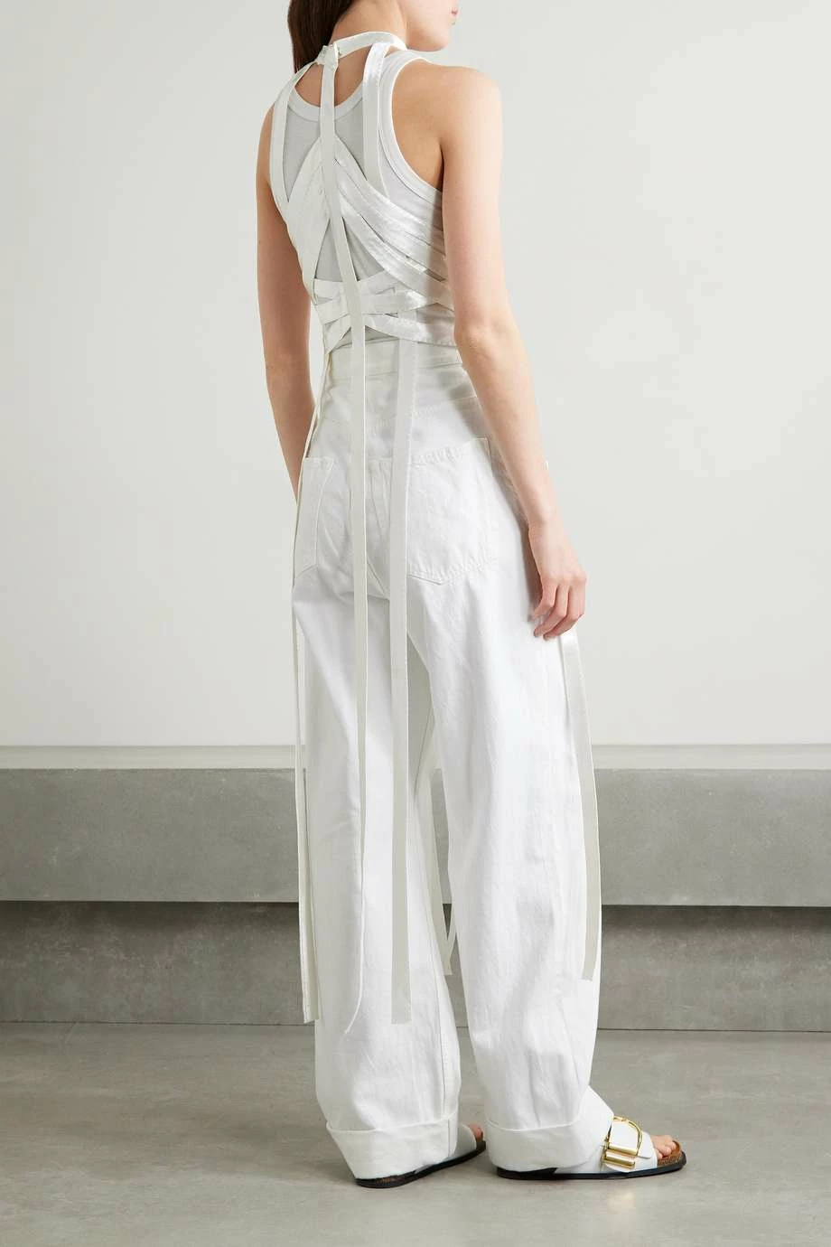 New ❤️ KHAITE Sukey Cutout Hammered-satin Top 🛒 4 New ❤️ KHAITE Sukey Cutout Hammered-satin Top 🛒 - Image 3