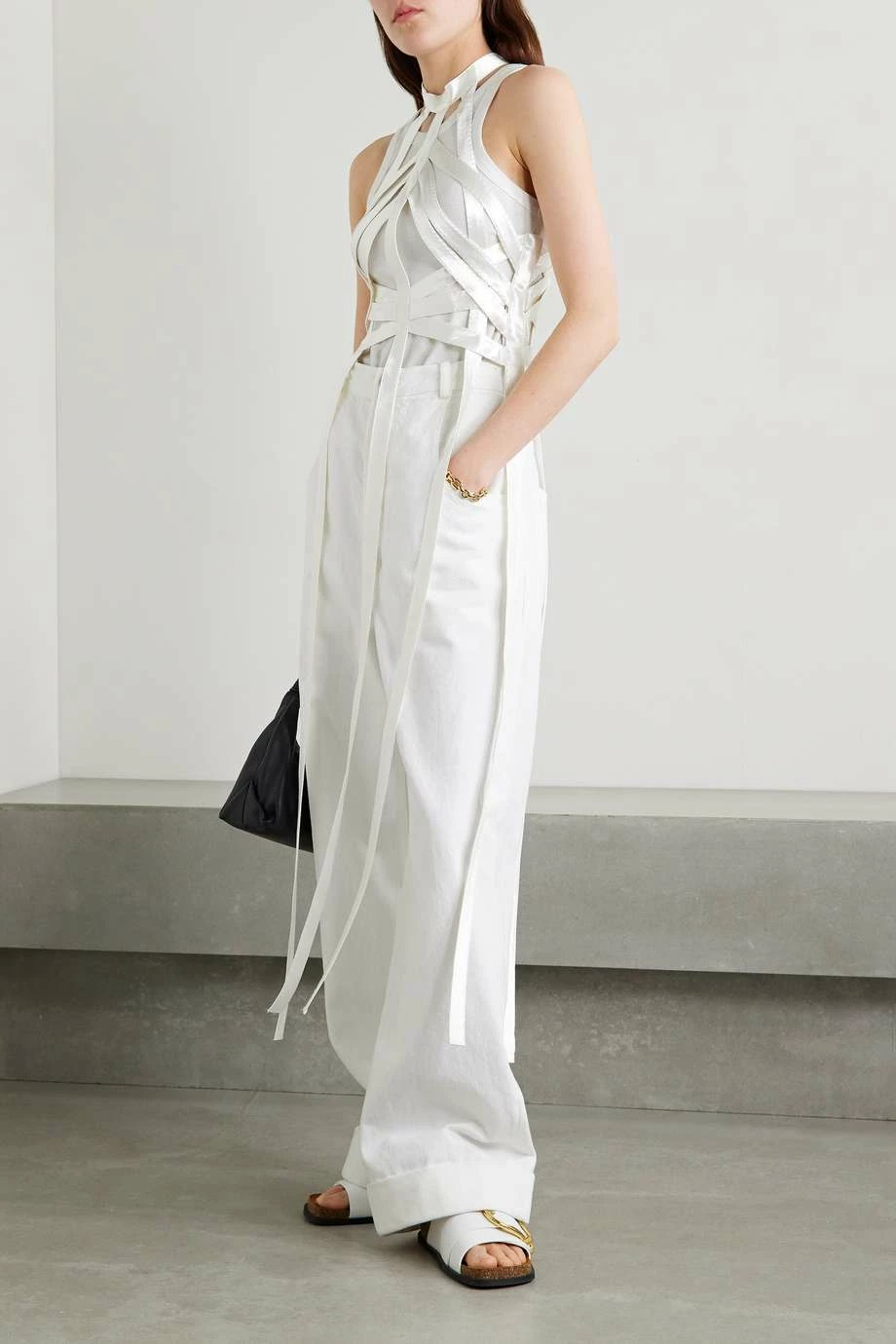 New ❤️ KHAITE Sukey Cutout Hammered-satin Top 🛒 6 New ❤️ KHAITE Sukey Cutout Hammered-satin Top 🛒 - Image 5