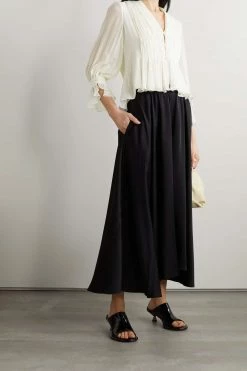 Hot Sale 🔥 KHAITE Carlin Gathered Silk Crepe De Chine Blouse ⭐ -Khaite Store w920 q60 493