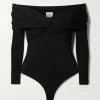 Best Pirce ✨ KHAITE Cibo Off-the-shoulder Twisted Stretch-jersey Bodysuit ⌛