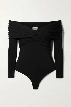 Best Pirce ✨ KHAITE Cibo Off-the-shoulder Twisted Stretch-jersey Bodysuit ⌛