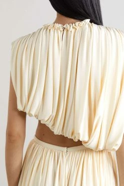 Cheap ❤️ KHAITE Lowry Cropped Draped Crepe Top ✔️ -Khaite Store w920 q60 534