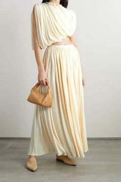 Cheap ❤️ KHAITE Lowry Cropped Draped Crepe Top ✔️ -Khaite Store w920 q60 536