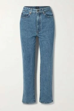 Best deal 🎉 KHAITE Abigail Cropped High-rise Straight-leg Jeans 🛒