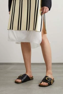 Flash Sale 😀 KHAITE Thompson Buckled Leather Slides ✨ -Khaite Store w920 q60 644