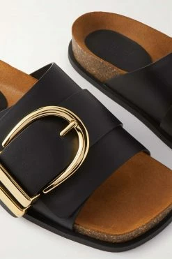 Flash Sale 😀 KHAITE Thompson Buckled Leather Slides ✨ -Khaite Store w920 q60 646