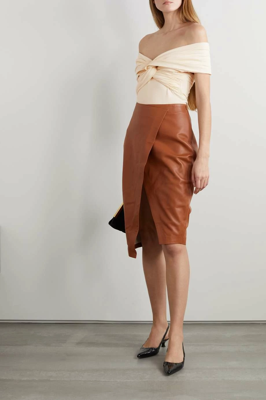 Budget 🤩 KHAITE Cerise Off-the-shoulder Knotted Stretch-cotton Jersey Bodysuit ⭐ 4 Budget 🤩 KHAITE Cerise Off-the-shoulder Knotted Stretch-cotton Jersey Bodysuit ⭐ - Image 2