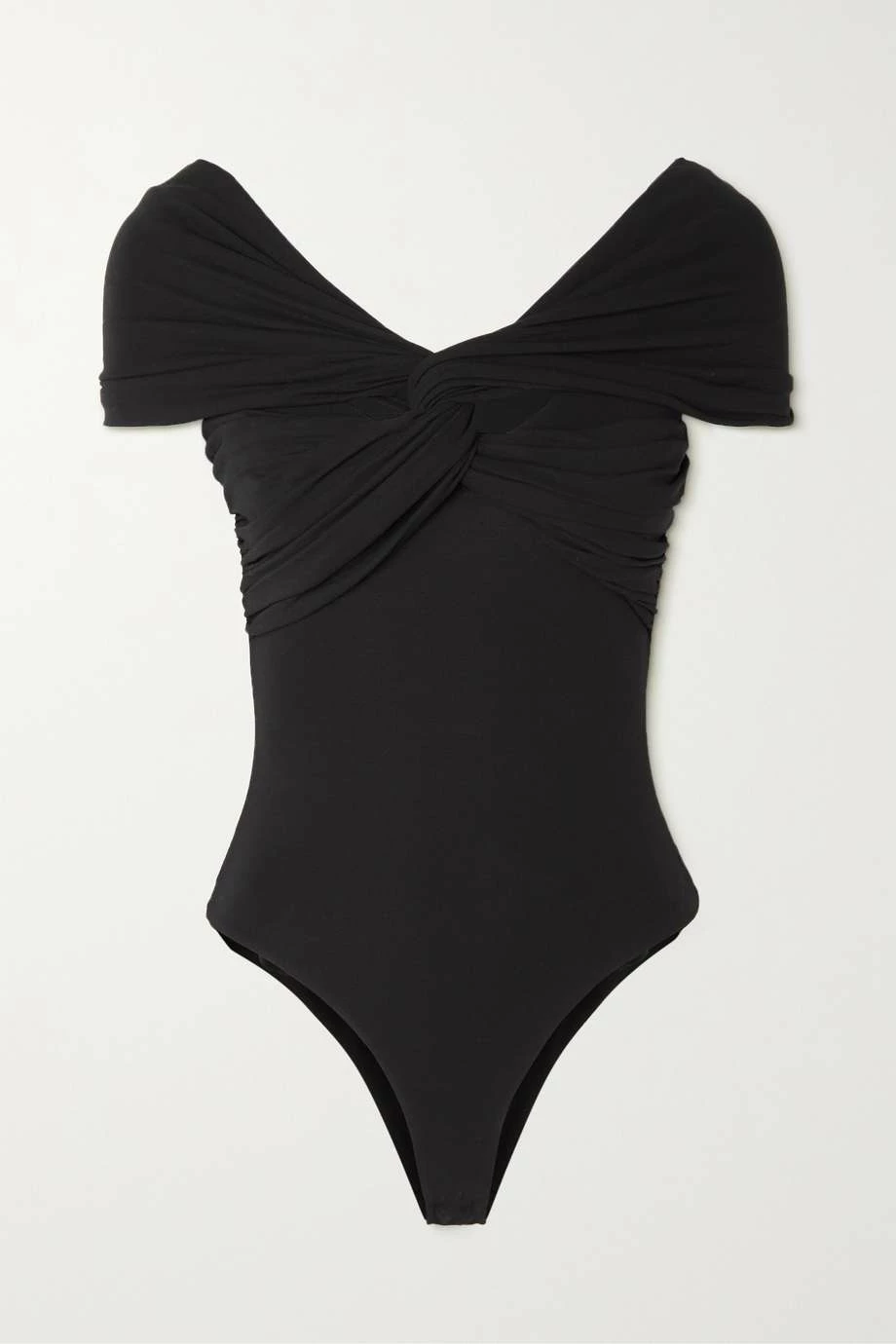 Promo 🎁 KHAITE Cerise Off-the-shoulder Knotted Stretch-cotton Jersey Bodysuit 🎉 3 Promo 🎁 KHAITE Cerise Off-the-shoulder Knotted Stretch-cotton Jersey Bodysuit 🎉