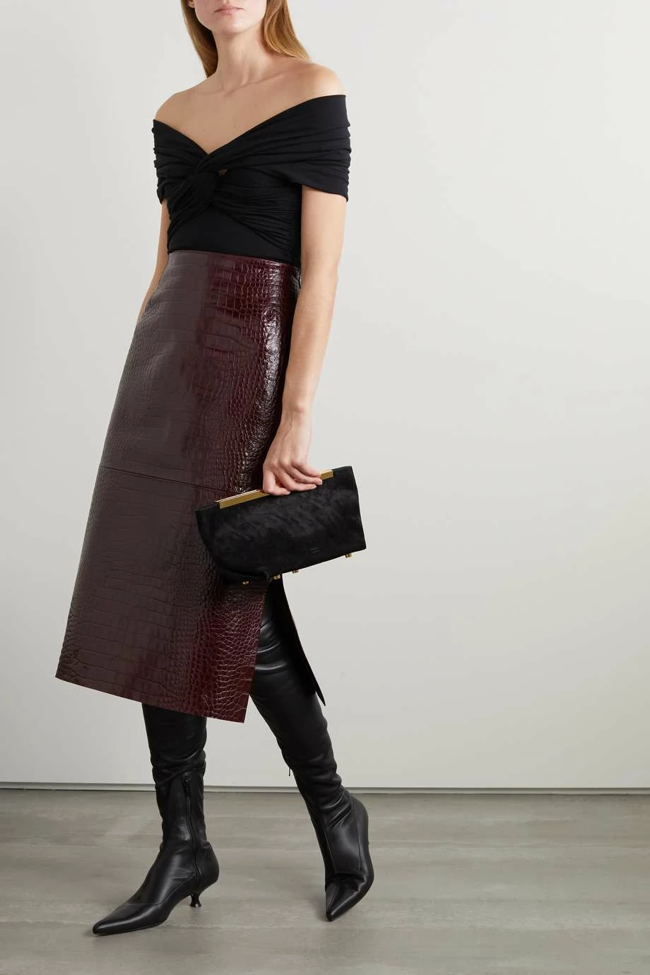 Promo 🎁 KHAITE Cerise Off-the-shoulder Knotted Stretch-cotton Jersey Bodysuit 🎉 8 Promo 🎁 KHAITE Cerise Off-the-shoulder Knotted Stretch-cotton Jersey Bodysuit 🎉 - Image 6